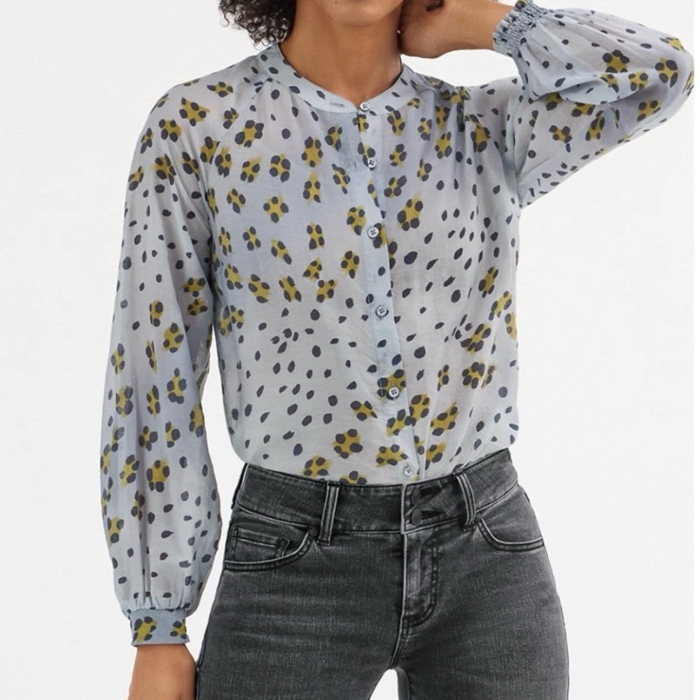 Cabi Print Button-Up Blouse